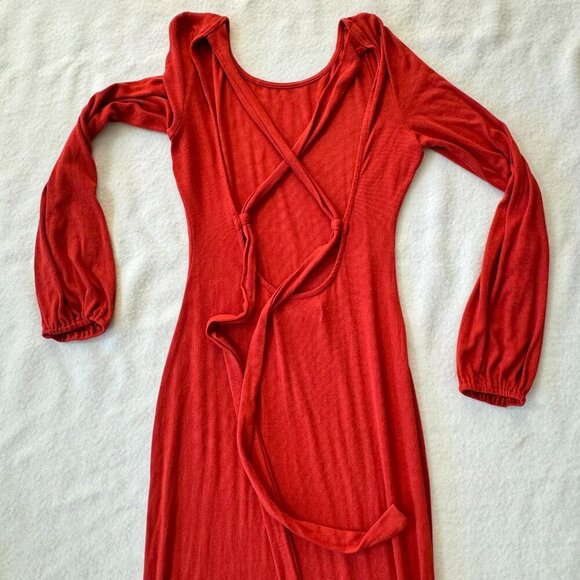 Free People Beach Maxi Burnt Orange Bodycon Dress Size S - Picture 10 of 11